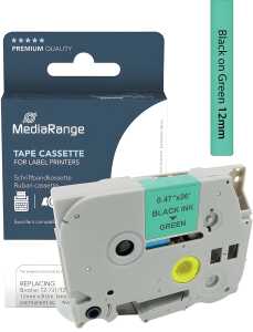 Schriftband zu Brother TZe-731, 12 mm, Länge: 8 m, schwarz auf grün