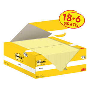 Haftnotiz Sticky Notes, 38 x 51 mm, gelb, 100 Blatt/Block, 24 Blöcke