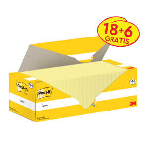 Haftnotiz Sticky Notes, 76 x 76 mm, gelb, 100 Blatt/Block, 24 Blöcke