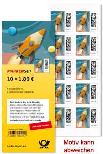 Briefmarke 1,80 Bogen, Motiv 10er Packung, vom Umtausch ausgeschlossen
