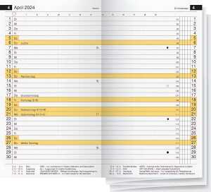 Monatskalender-Ersatzeinlage Mini, d15, 1 Monat/2 Seiten, 8,7 x 15,3cm