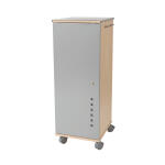 Mobiler Arbeitsplatz, neigbare Pultplatte, grau/buche