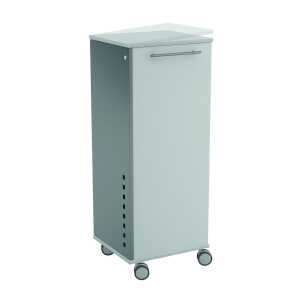 Mobiler Arbeitsplatz, neigbare Pultplatte, grau