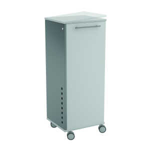 Mobiler Arbeitsplatz, neigbare Pultplatte, 2 Schubladen, grau