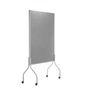 Trennwand, mobil, feststellbare Rollen, 49 x 196 x 122 cm, grau