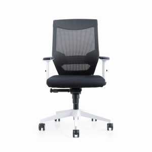 Drehstuhl, Rückenlehne Netz, Armlehnen, bis 125 kg, weiß/schwarz