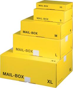 Mail-Box, XS, wiederverschließbar, habtklebend, 244 x 145 x 43 mm gelb