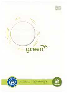 Green Heftschoner, DIN A5, Recycling Papier 150g/qm, weiß