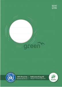 Green Heftschoner, DIN A5, Recycling Papier 150g/qm, grün