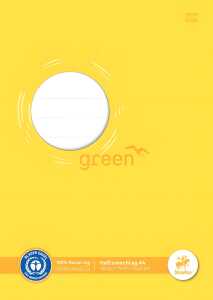 Green Heftschoner, DIN A4, Recycling Papier 150g/qm, gelb