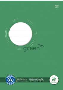 Green Heftschoner, DIN A4, Recycling Papier 150g/qm, grün