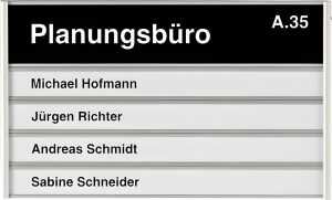 Türschild Silver, 180 x108 mm, 5 Profile