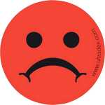 Magnet, Smily, trauriges Gesicht, rot, Ø 50 mm