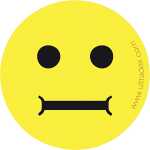 Magnet, Smily, neutrales Gesicht, gelb, Ø 50 mm