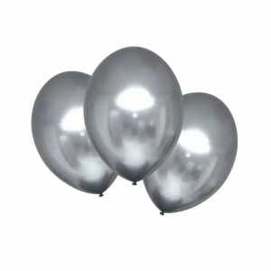 amscan Luftballons Satin Luxe platin Ø27,5cm 6 Stück