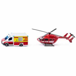 siku Mercedes-Benz Rettungswagen und Helikopter 1:87