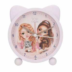 TOPModel Wecker mit Öhrchen KITTY and DOGGY lautlos zartlila Ø11cm