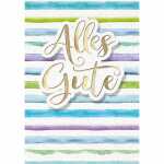 Kurt Eulzer Grußkarte MIDI Alles Gute bunte Streifen