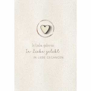 Kurt Eulzer Trauerkarte Trost Holzherz