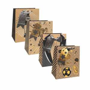 TRÖTSCH Geschenktasche Herren medium Kraftpapier 4fach sortiert