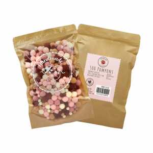 Handmade LULUBUG Pompon Set weiß/rosa/beige/braun 500 Stück