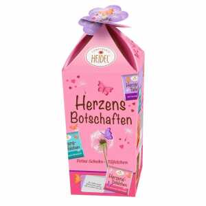 Confiserie Heidel Feine Schoko-Täfelchen Herzens Botschaften für Dich