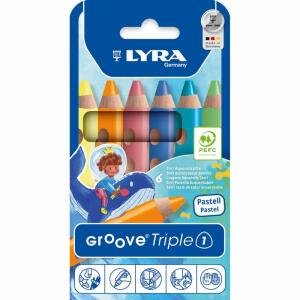 LYRA Aquarellstifte Groove Triple 1 Pastell 6 Stück Kartonetui