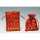 Sack goldene Weihnachtsfiguren rot 13x18cm