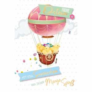 Grußkarte Frohe Ostern mit viel Sonnenschein und jeder Menge Spaß