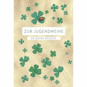 Glückwunschkarte Zur Jugendweihe die besten Wünsche Kleeblätter