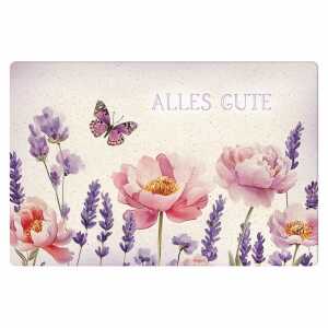 Kurt Eulzer Glückwunschkarte Alles Gute Blumen und Schmetterling