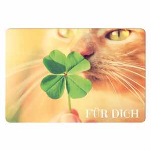 Kurt Eulzer Glückwunschkarte FÜR DICH Kleeblatt & Katze