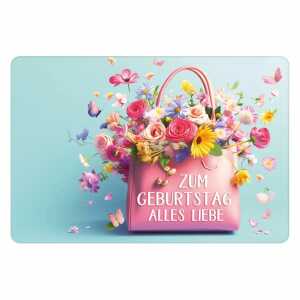 Kurt Eulzer Glückwunschkarte ALLES GUTE ZUM GEBURTSTAG goldene Schrift