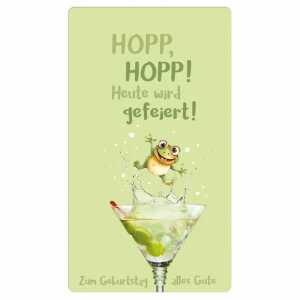 Glückwunschkarte HOPP HOPP Heute wird gefeiert! Zum Geburtstag grün