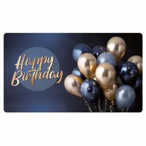 Kurt Eulzer Glückwunschkarte Happy Birthday Ballons schwarz/gold