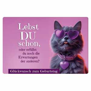 Glückwunschkarte Glückwunsch zum Geburtstag Lebst du schon Katze