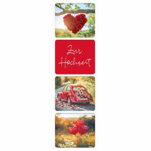 Kurt Eulzer Glückwunschkarte Zur Hochzeit Herzen und Auto