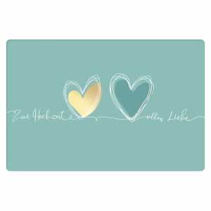 Glückwunschkarte Zur Hochzeit alles gute zwei Herzen in der Schrift