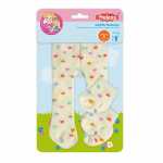 Puppen-Strumpfhose Herz Konfetti mit Söckchen beige...