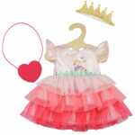 Puppenkleid Prinzessin Emily m Herztasche und Krone rosa...