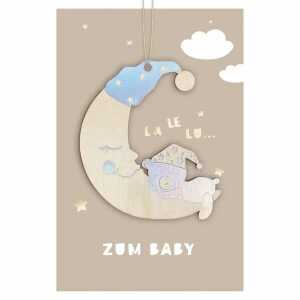 Eulzer Glückwunschkarte Ereignis Mond Goodies Holzteil an Juteband