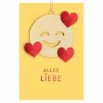 Eulzer Glückwunschkarte Smiley Herzen Goodies...