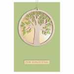 Glückwunschkarte Geburtstag Baum goldener Kreis...