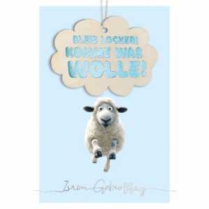 Glückwunschkarte Geburtstag Schaf Goodies Holzteil an Juteband