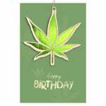 Glückwunschkarte Geburtstag grünes Blatt...