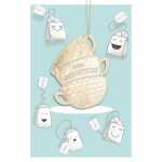 Glückwunschkarte Geburtstag Tasse Teebeutel Holzteil...