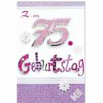 Kurt Eulzer Glückwunschkarte 75. Geburtstag Glitzer