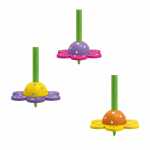 Holzkreisel Blume gelb/pink/lila Holz 3fach sortiert
