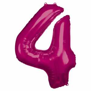 amscan Folienballon Zahl 4 pink 66x88cm