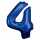 amscan Folienballon Zahl 4 blau 66x88cm